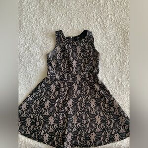 Vintage Black Lace Overlay Dress